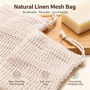 Sac en filet de sisal écologique pour <span class=keywords><strong>savon</strong></span>, pochette moussante pour <span class=keywords><strong>savon</strong></span>, sac exfoliant pour le corps, sac réutilisable pour économiser le <span class=keywords><strong>savon</strong></span>, pour la salle de bain et la <span class=keywords><strong>douche</strong></span> - Product Image 4
