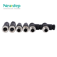 Conector de Cable de Alimentación Personalizado IP67 Resistente al Agua M8 M12, Conector Circular de Montaje en Panel PCB de 3 4 5 6 8 2 Pines, Macho y Hembra, con Tornillo