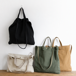 Sac fourre-tout en coton personnalisé grande capacité pour femme, sac à bandoulière avec poignée en corde, vente en gros, directement de l'usine - Product Image 1