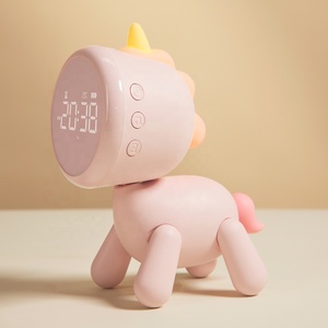 EGOGO-Horloge intelligente <span class=keywords><strong>licorne</strong></span> pour chambre à coucher, veilleuse, veilleuse, affichage numérique, réveil, sieste, horloge de bureau électronique mignonne - Product Image 4