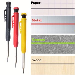 Lápiz de Carpintero Profesional para Trabajos en Madera, 2.8 mm, Metálico, Mecánico, de Cabeza Larga para Orificios Profundos - Product Image 4