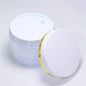 Envase de Almacenamiento Cosmético de Doble Pared de 100g 200g 300g, Tarro de Plástico para Crema de Ojos y Maquillaje con Tapa Dorada/Plateada - Product Image 5