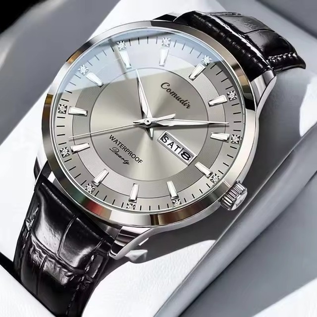 High-quality Men's Quartz Smart Watch with 30-bar Water Resistance, Alloy Strap, 42mm case and Glass Dial, Ideal for Sports