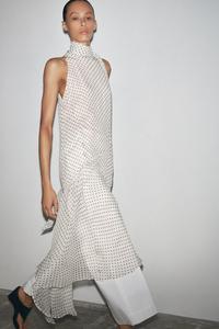 Kp & Za của phụ nữ mùa hè retro thanh lịch ăn mặc hoa Polka Dot mô hình Dây Cổ Peter Pan cổ áo phong cách giản dị cung Một kích thước phù hợp - Product Image 5