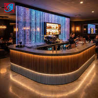 Vitrine à vin personnalisée avec comptoir de bar LED, mobilier de bar commercial pour restaurant, pub