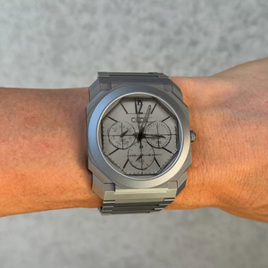 Montre à quartz grise pour homme CILOA, personnalisable, élégante, de haute qualité, étanche, cadeau de luxe léger, style vintage, aiguilles, 40 mm - Product Image 1