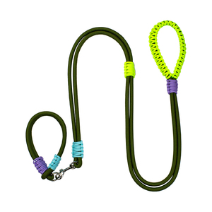 Correa reflectante de nailon para perros con mango acolchado, estilo sencillo para perros medianos, colores naranja, azul y verde - Product Image 3