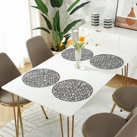 Sous-plat rond en PVC doré, style nordique créatif, pour restaurant, hôtel et maison