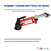 Aspersor de Gran Alcance TITANS Turbine-Pro, Cañón de Agua de 360 Grados con Boquilla de Trayectoria Ajustable para Riego Agrícola
