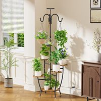 Support de plante d'intérieur à 5 niveaux 72 \ "de hauteur élèvent la lumière suspendue présentoirs de fleurs pour les jardinières de Pots de fleurs de salon