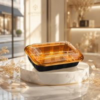 Boîte à gâteau rectangulaire transparente en PET jetable avec couvercle à charnière pour biscuits