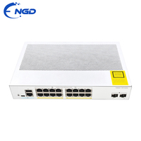 Catalyst 1300 16 Port Gigabit PoE+Switch Bisnis Kecil 120W Tanpa Kipas Dapat Dipasang di Rak C1300-16T-2G C1300-16P-2G C1300-16FP-2G