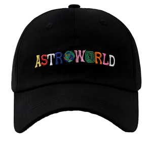 หมวกเบสบอลปักลาย Astroworld แบบยูนิเซ็กส์ 6 แผง ผ้าฝ้าย ปรับขนาดได้ สไตล์สตรีท หมวกทรงแด๊ด - Product Image 1