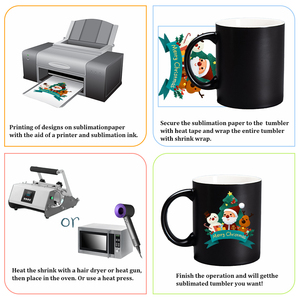 Tazas Personalizadas con Logotipo que Cambian de Color, 12 Piezas, 11 oz, Negras, para Sublimación, Taza Mágica de Cerámica que Cambia de Color para Café - Product Image 6