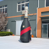 Bouteille de champagne gonflable extérieure de promotion de marque grande bouteille de bière gonflable de publicité simulée pour des événements