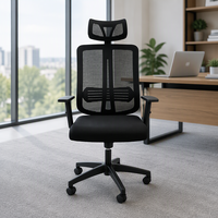 Chaise de bureau en maille respirante avec base en nylon, design simple, pour salle à manger ou bureau