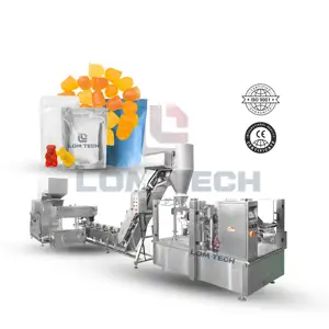 LOM New Bag Packing Machine Automatic powder/ liquid/ paste/gummy/jelly candy desiccant stand up pouch filling sealing machine