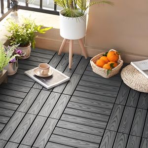 Plataforma de Plástico para Terraza con Diseño 3D en Relieve, Color Gris, 30*30*2.3cm, Tablas de Suelo WPC, Nuevo Diseño, Suelo de Madera Plástica para Exteriores - Product Image 1