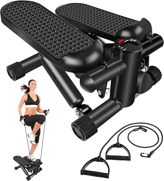 Gym Mini Twist Stepper Exercise Aerobic Fitness Walking ABS Machine With Resistance Band and Pad