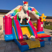 GMY Château gonflable licorne pour fête Location Gonfiabili Maison Gonflable Maison gonflable avec toboggan Combo