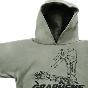 Hot Sale Customized Men's Oversized Hoodies High Quality Winter Streetwear with Regular Fit and Solid Pattern Wholesale - Product Image 5