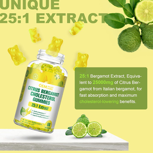 Oem đường miễn phí citrus bergamot <span class=keywords><strong>cholesterol</strong></span> Gummies 25:1 chiết xuất cam bergamot bổ sung cho <span class=keywords><strong>cholesterol</strong></span> cao hỗ trợ khỏe mạnh - Product Image 4