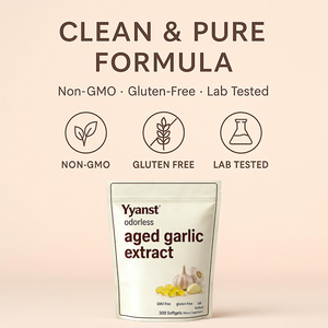 Extrait d'ail biologique vieilli de haute qualité, marque privée, SANS GLUTEN & SANS SOJA, complément alimentaire pour le soutien immunitaire et la santé cardiaque, en gélules. - Product Image 2