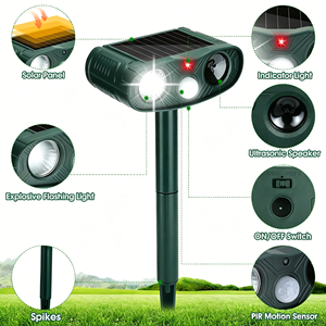 Répulsif Solaire Ultrasonique Amélioré 2026 pour Extérieur, Étanche IP65, Contre les Cerfs, Lapins, Chiens et Chats, avec Détecteur de Mouvement - Product Image 4