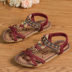Sandalias Planas para Mujer, Novedad 2025, con Cuentas de Cristal Hechas a Mano, Estilo Bohemio, para Playa y Aire Libre - Product Image 5