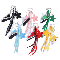 Trendy Niche Pendant Cartoon Mountaineering Rope Canvas Shoes Woven Rope Knot Heart Shape Color Changing Plastic Keychain Bag