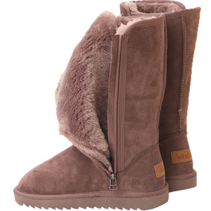 Bottes de neige pour femmes avec patchs à lettres, fermeture éclair latérale, bout rond, semelle épaisse, fourrure, mi-<span class=keywords><strong>mollet</strong></span>, chaussures Femme Botas De Mujer - Product Image 1