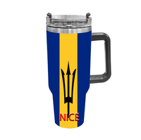 Gobelet isotherme en acier inoxydable avec poignée, 40 oz, drapeau personnalisé de Niue, tasse portable isolée pour les voyages en voiture et le camping en plein air