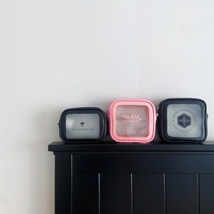 Herramientas para el cabello Bolsa de viaje Cuero de imitación Rosa Bolsa de cosméticos Cepillos impermeables Conjunto de bolsa de maquillaje rosa - Product Image 4