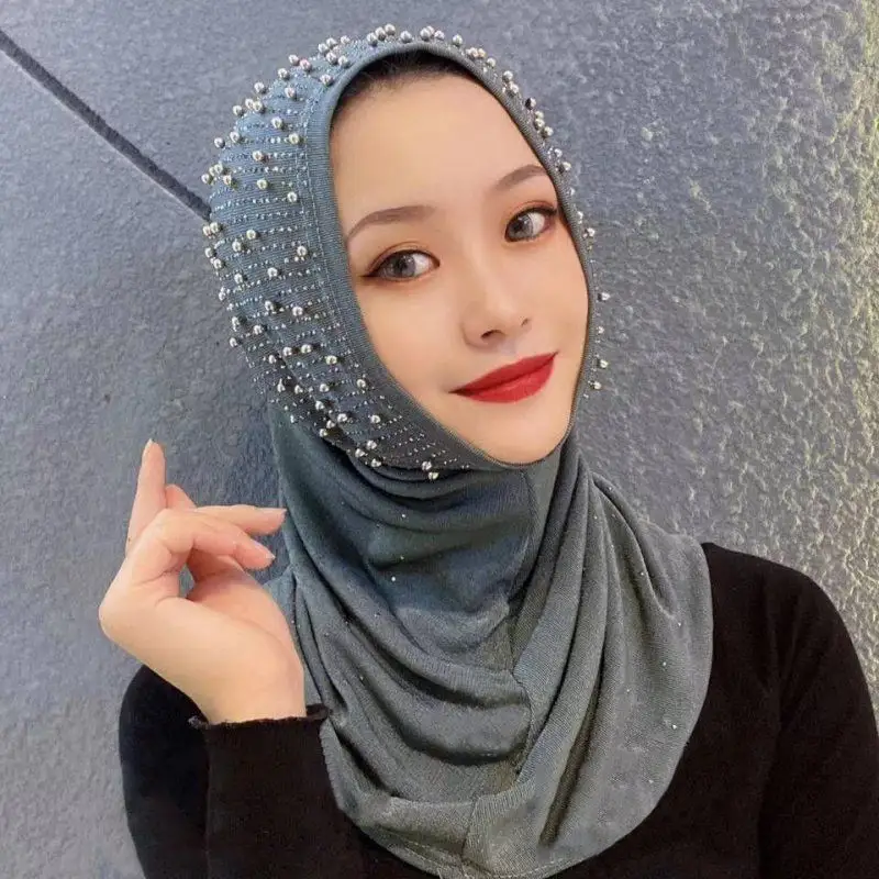 TXL252 여성 레이디 스카프 봄 여름 캐주얼 터번 Shawls 베일 7 색 폴리 에스터 이슬람 Hijab Headwraps 민족 스카프