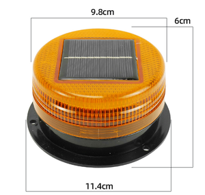 Luz de Advertencia Intermitente de Aluminio con Energía Solar, Clasificación IP65, con Soporte Magnético, Luz de Señalización de Seguridad LED - Product Image 2