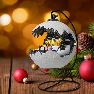 Winterwunder weihnachtskugel <span class=keywords><strong>kugel</strong></span> MIT fahem rendzug หมู่บ้านคริสต์มาสเพลงเรซินคริสต์มาส - Product Image 5