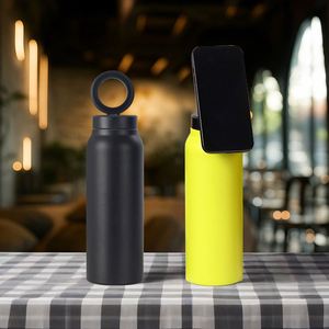 Custom 24oz Sports Water Bottle Flip Straw Tumbler <b>Double</b> <b>Wall</b> Vacuum Stainless Steel Water Bottle with Magnetic Phone Holder - Product Image 6