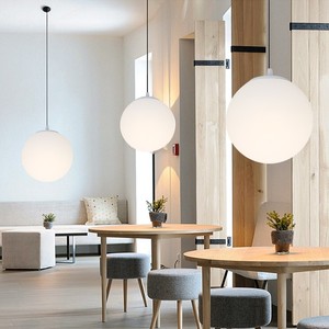Acrylic Milky White Spherical Pendant <b>Light</b> 15-50cm Led Round Modern Minimalist Ceiling Lamp For <b>Dining</b> Room - Product Image 3