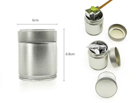 Pot d'emballage de thé matcha hermétique de luxe personnalisé écologique de 30g 50g petite boîte de conserve ronde en métal vide pour matcha