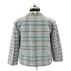 Chaqueta Blazer de Mujer Hecha a Mano con Doble Botonadura, Estilo Kantha, Patchwork, Acolchada, Estilo Boho, a Cuadros, Vintage, 100% Algodón - Product Image 3