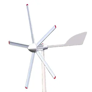 Roof Top small wind turbine 500w solar hybrid system 12v 24v 48v with 2.1m 5 pcs Aluminum alloy blades