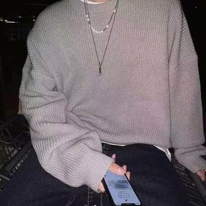 Otoño Invierno Hombres estilo coreano chaqueta de suéter de moda Color sólido versátil grueso anti-pilling viscosa/algodón logotipo frontal - Product Image 4