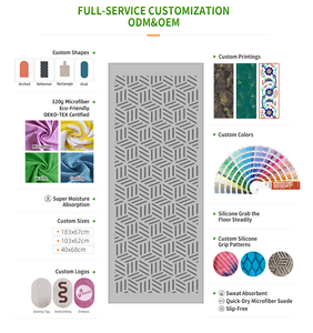 منشفة يوغا مزدوجة الجوانب من الألياف الدقيقة صديقة للبيئة مع سيليكون مانع للانزلاق 183 سم للجنسين مع شعار مخصص لليوغا والبيلاتس - Product Image 2