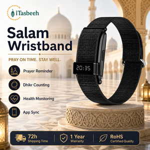 <b>Digital</b> Prayer Zikr Counter Bracelet with BT Sync and Activity Tracker for Islamic Men Mosque Use - Product Image 2