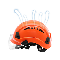 Casque de sécurité ABS avec lunettes de protection, casque de sécurité rigide réglable pour travaux en hauteur, escalade, sauvetage