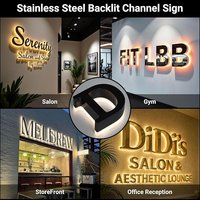 Letras con Retroiluminación LED para Interiores, Letrero 3D Personalizado de Acero Inoxidable Dorado, Logotipo para Salón de Belleza, Oficina, Recepción, Letrero de Pared