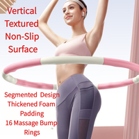 Cerceau de fitness lesté en gros pour adultes, cerceau d'exercice réglable et détachable avec 16 nœuds de massage et rembourrage en mousse souple