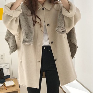 Women's Wool Coat Camel Color Medium Thickness Solid Design Winter Outerwear - Product Image 3