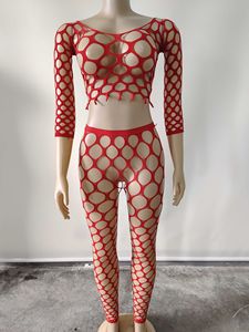 Collants pour femmes sexy à gros trous en maille, couleur unie, tendance, matures, respirants, sous-vêtements - Product Image 4