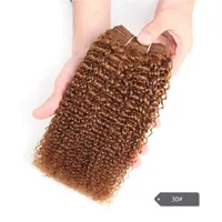 Cheveux Afro Bouclés Crépus 1 Pièce Cheveux Humains Brésiliens Tissage Double Trame Faite à la Machine Cheveux Remy 100g Rouge Livraison Gratuite